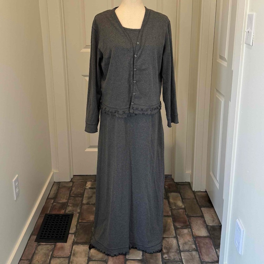 J Jill Maxi Dress w/matching cardigan M